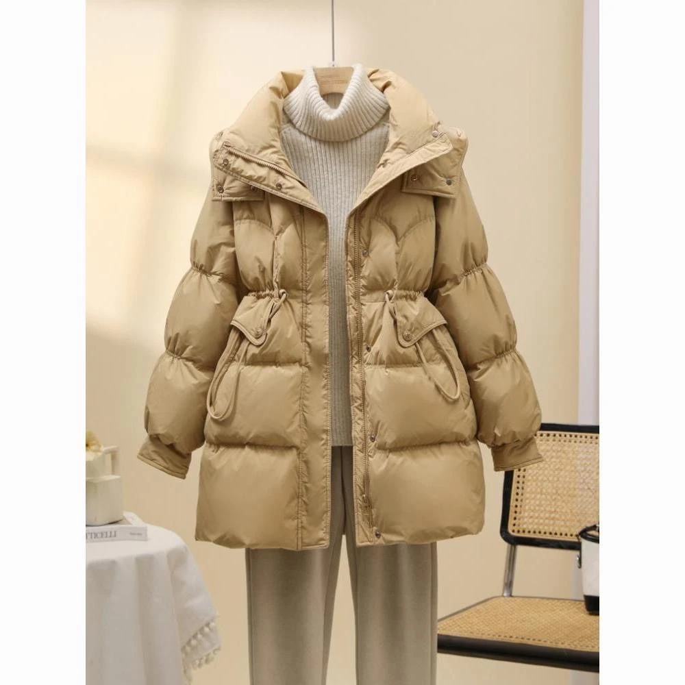 服冬季2025新款中长款时尚收腰加厚棉衣棉袄保暖外套活帽