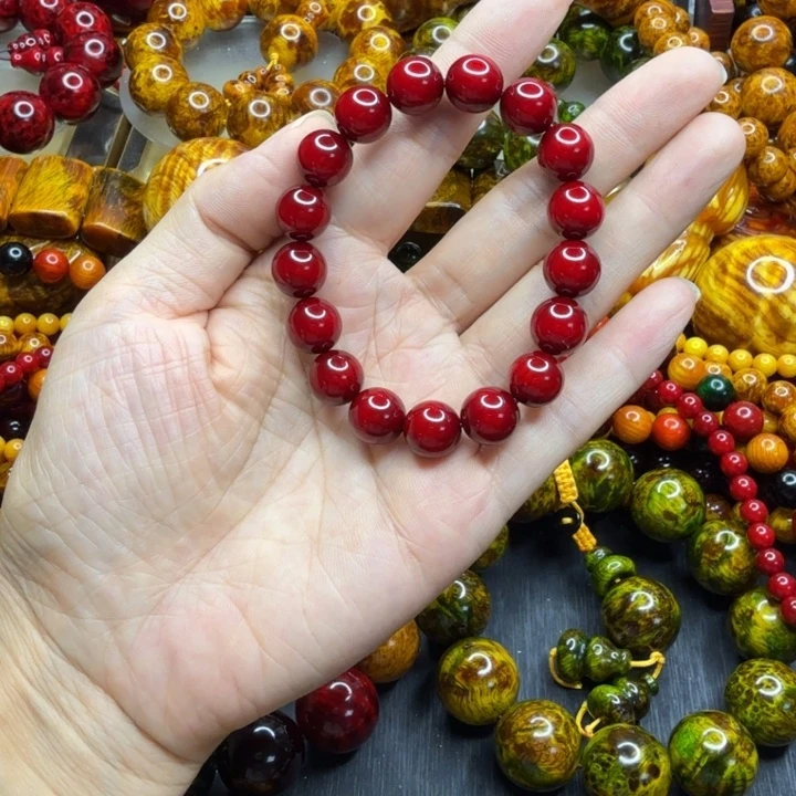 松木琥珀木文玩手串