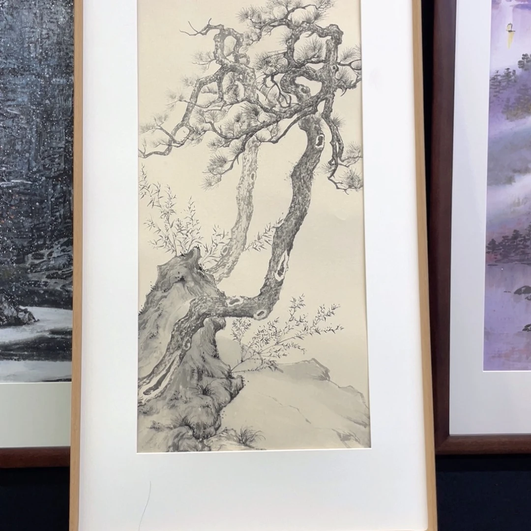 国画手绘国画，原创古松