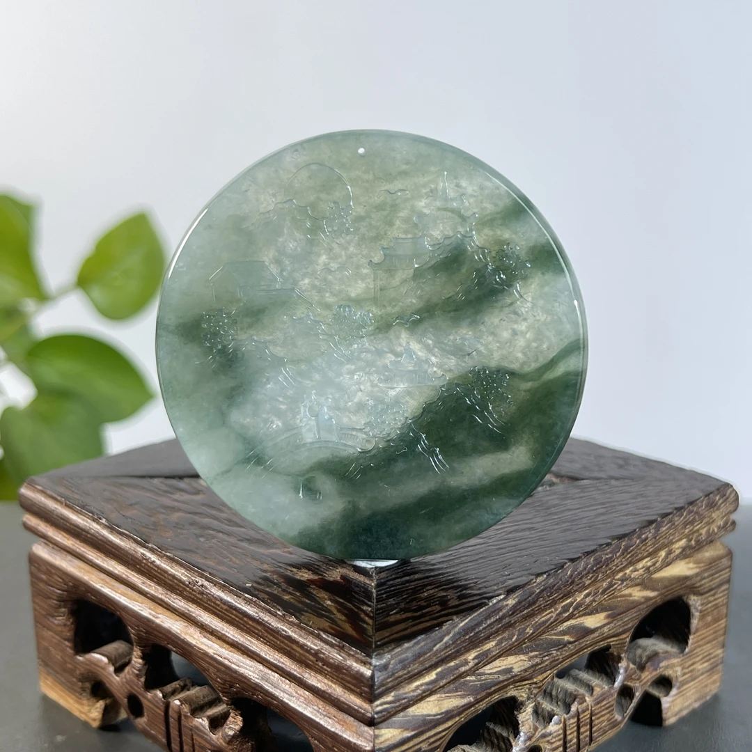 JYW28-93  天然缅甸翡翠A货 山水牌