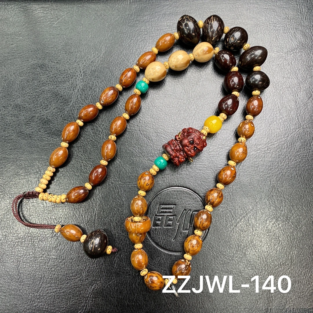晶仰ZZJWL-140大黑天多宝紫金鼠木珠毛衣链
