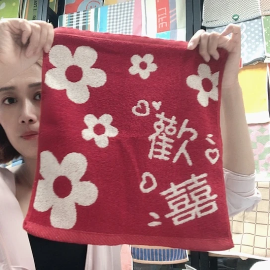 棉不退货红色方巾