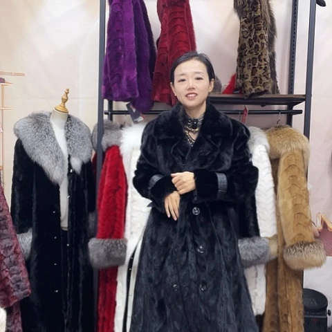 水貂长款保暖外套