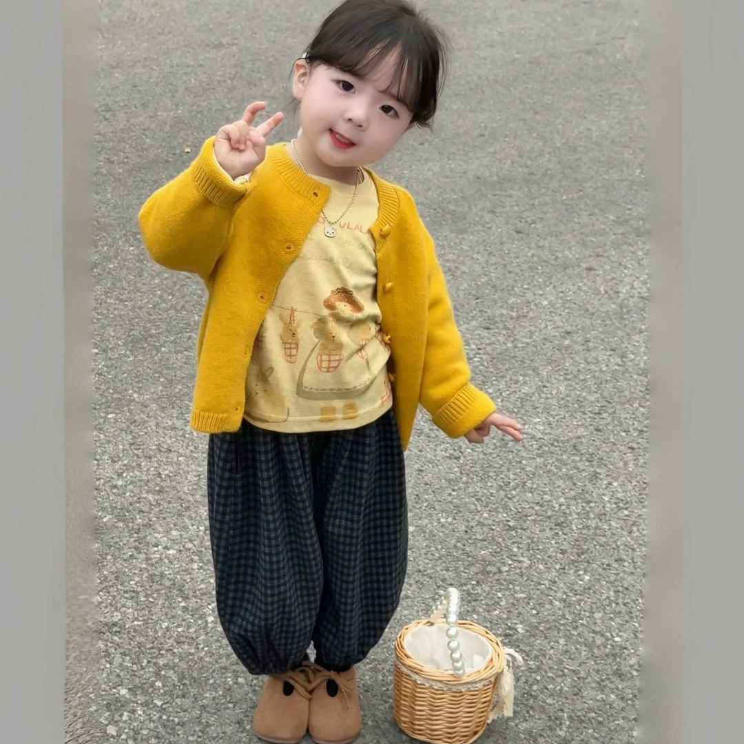 单排扣休闲风韩版春季女童套装洋气三件套套装儿童秋季