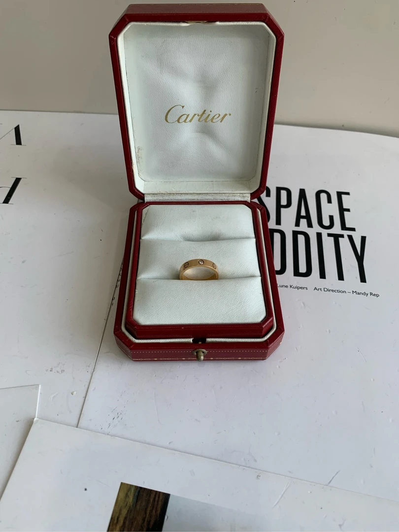 99新 Cartier/卡地亚 玫瑰金色单钻戒指52圈号B4050750