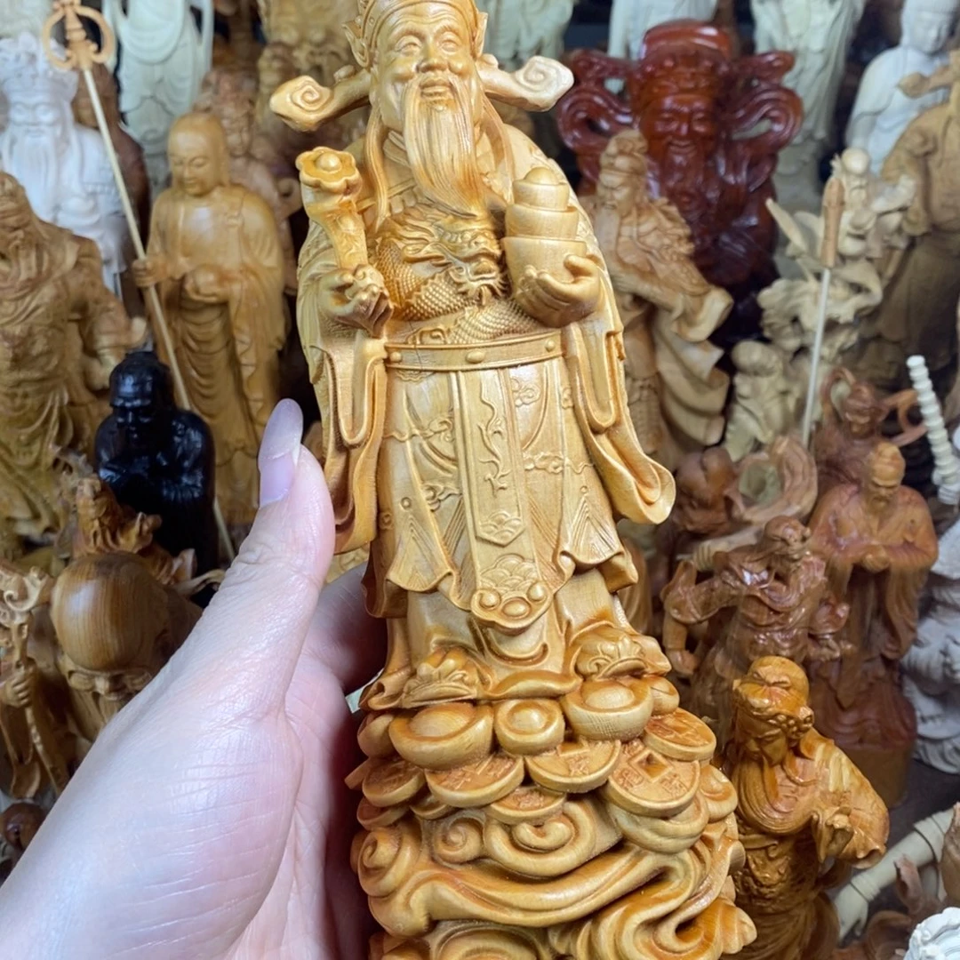 木崖柏20.5高文财神微瑕