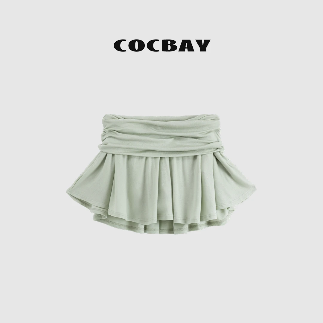 COCBAY-Urban Drift|夏日凉感高腰荷叶边夏季半身短裙YN0017