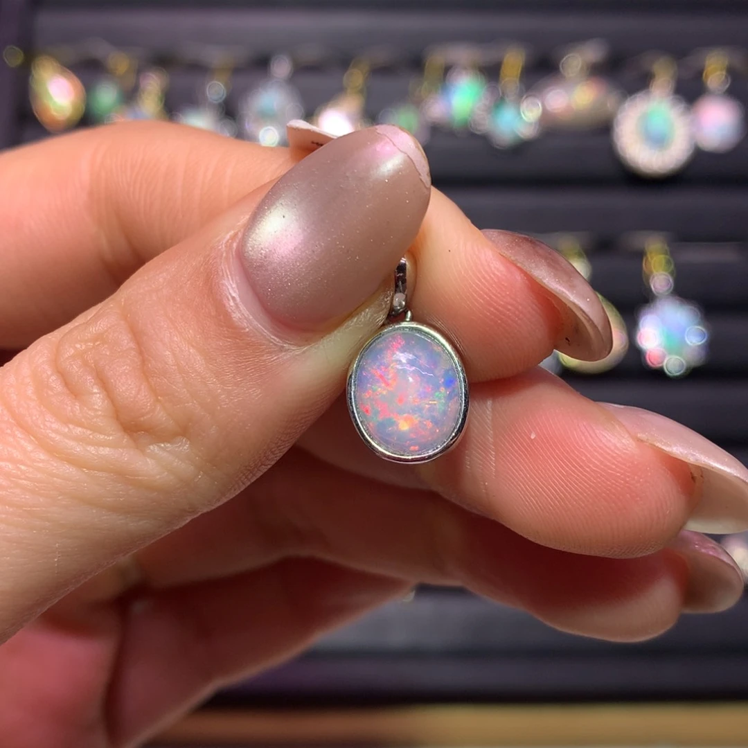 银S925镶嵌欧泊吊坠款式