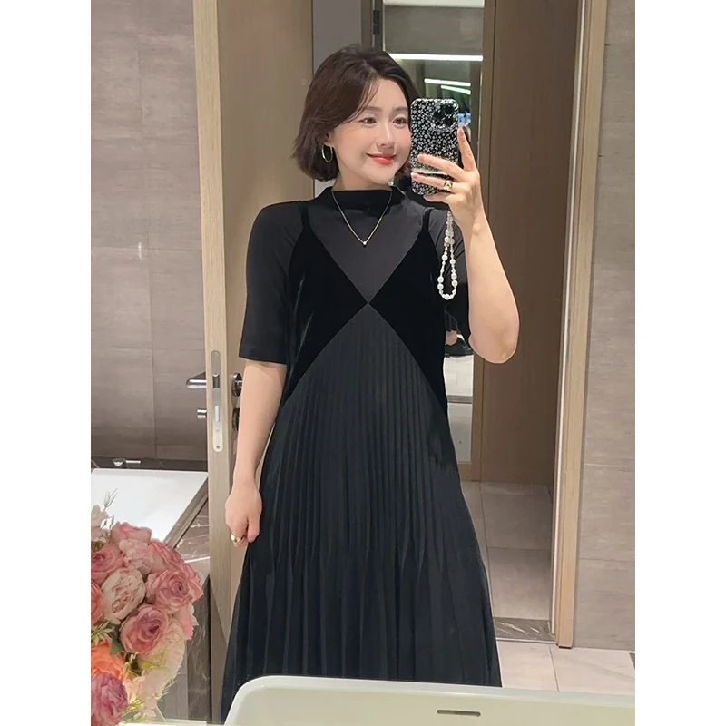 【DIS 现货】【幽纱绮梦】秋季气质赫本褶皱V领无袖吊带裙Z525X15197