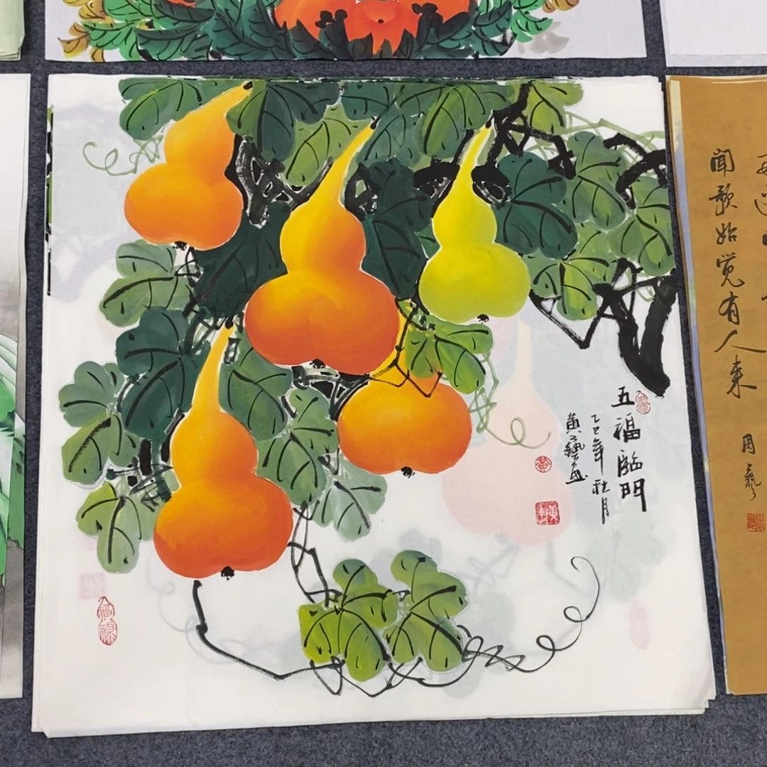 国画尺寸70✖️70精品斗方手绘画