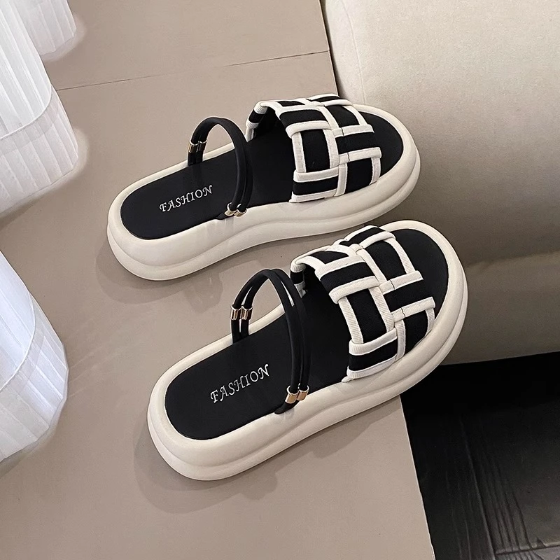 仙女风绝美厚底凉鞋女2025新款夏季百搭配裙子两穿拖鞋外穿沙滩鞋