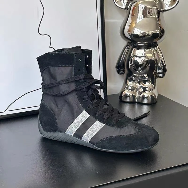 夏季新款软底高帮阿甘鞋透气拳击鞋休闲厚底德训女鞋底时尚休闲鞋