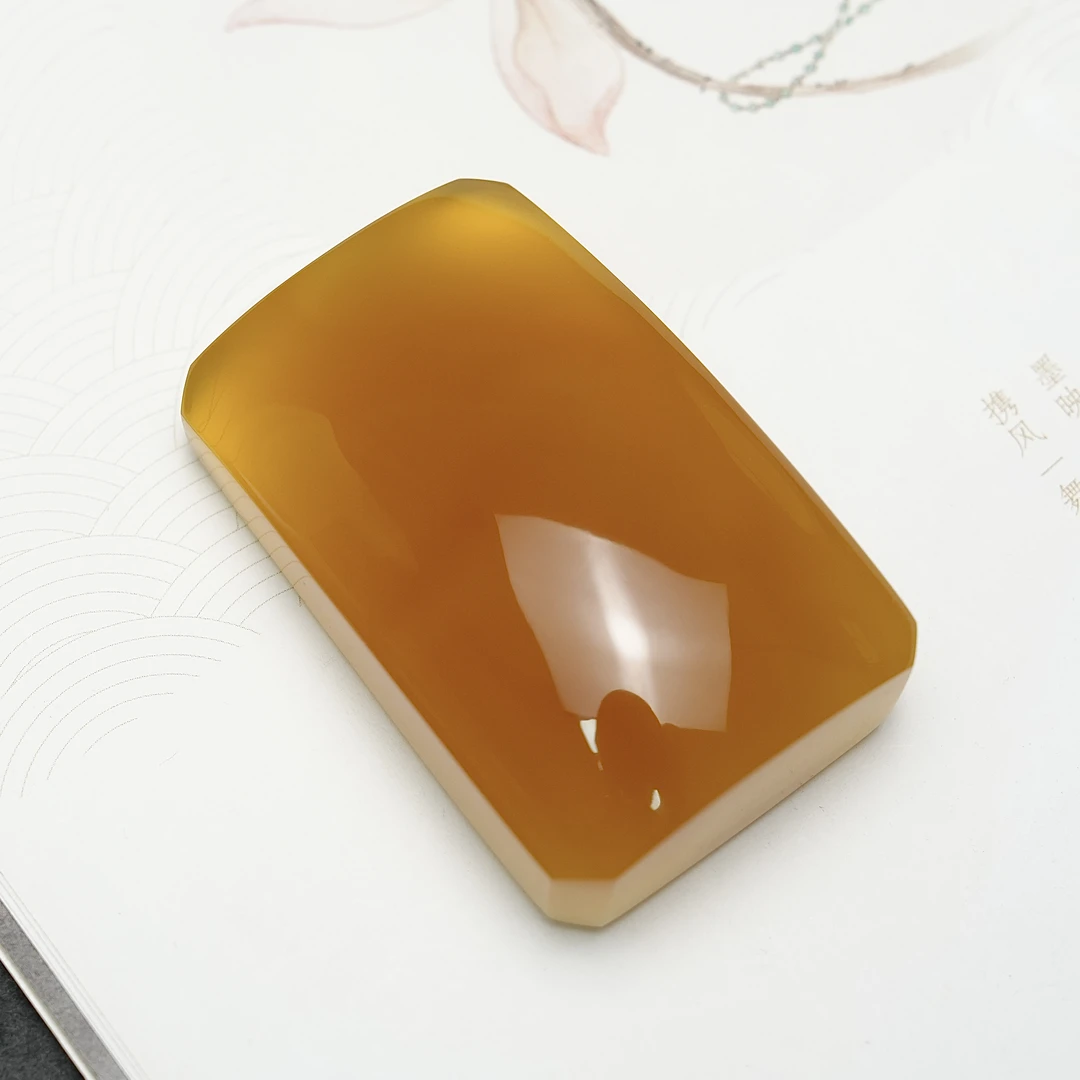 蜜蜡方牌项链吊坠挂件天然原矿无优化俄料蜜糖红妖花手工精工雕刻