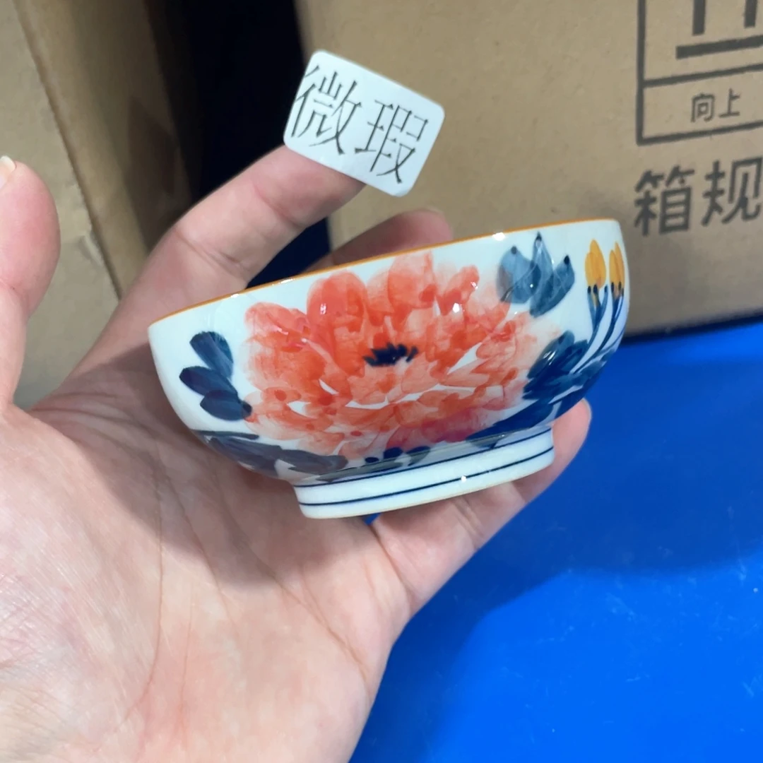釉下手绘茶具微瑕