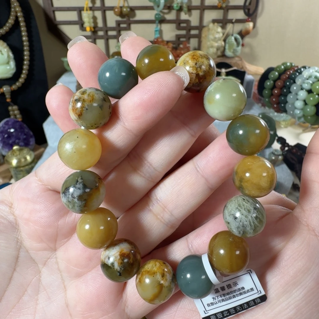 用***3岫岩河磨玉（透闪石质玉）未镶嵌手绳