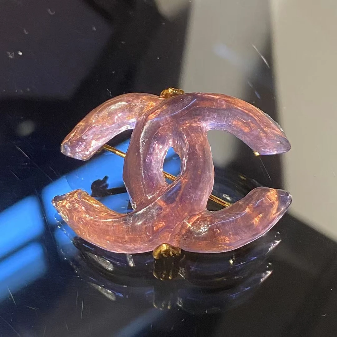 95新 Chanel/香奈儿 中古紫色胸针/MJ412512