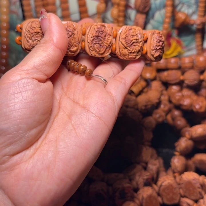 桃核吊坠r****r钟馗桃核核片