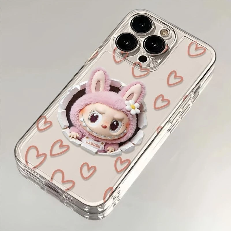 创意爱心布布适用iphone16/15透明手机壳华为P70vivo小米14保护套