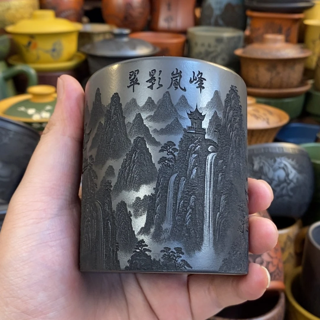 紫砂杯子宜兴全手工紫砂杯