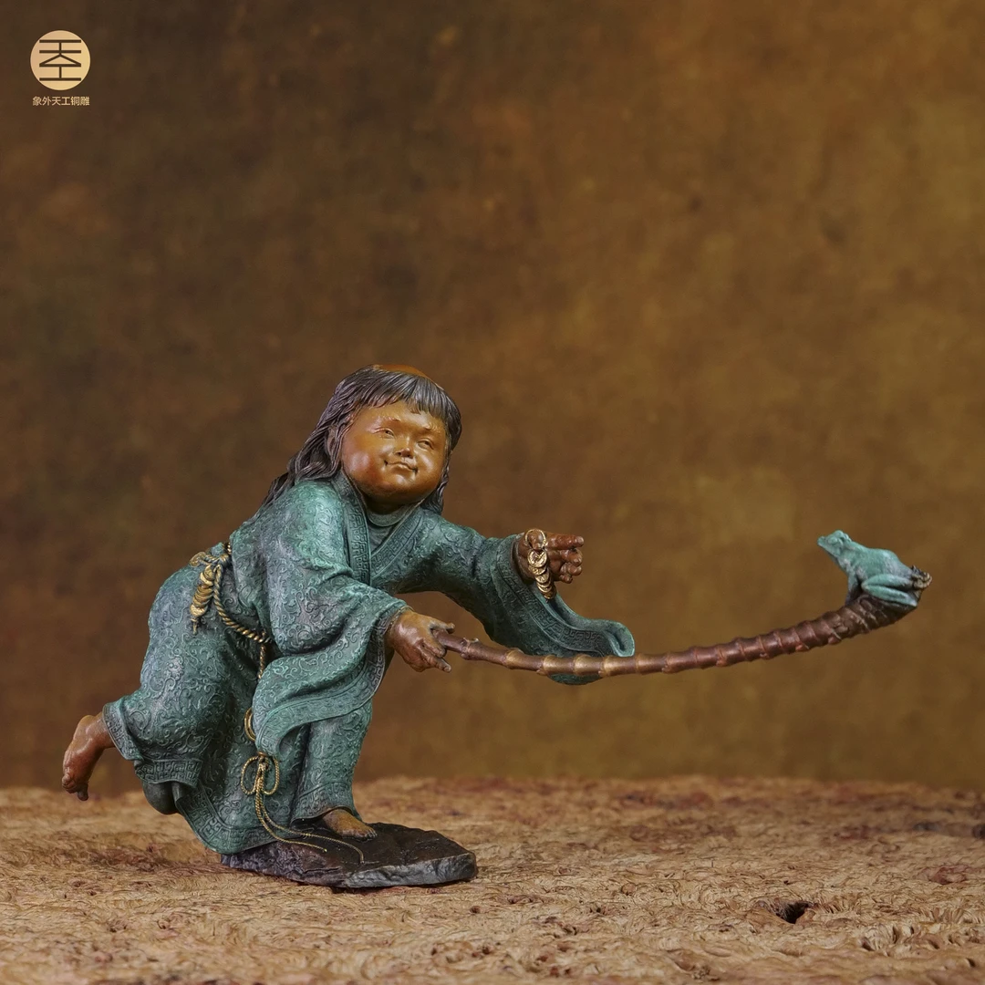 刘海戏金蟾之逗你玩 原创造型 全铜材质 趣味铜器摆件 送礼收藏