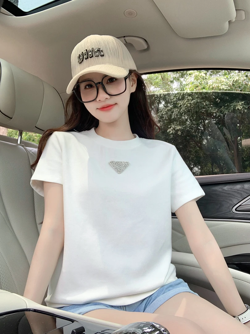 网红炸街时尚简约风休闲夏季新款t恤白色百搭修身显瘦圆领上衣潮