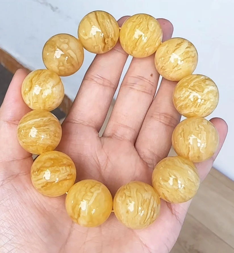 【齐福珠宝】XQ0484/20mm特级俄料瓷白虎皮妖花单圈（多样性发其一）