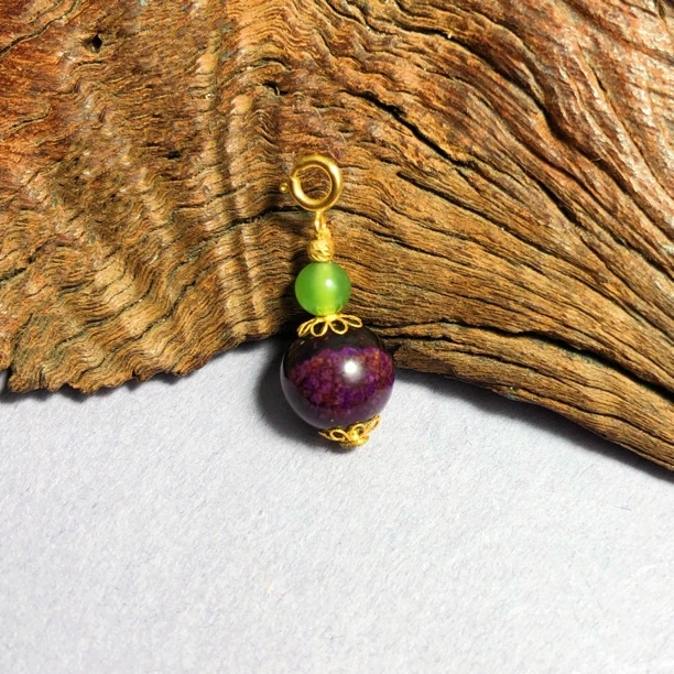 【圣芭黎】天然舒俱来吊坠18K圆珠和田碧玉8多样性发一D1133