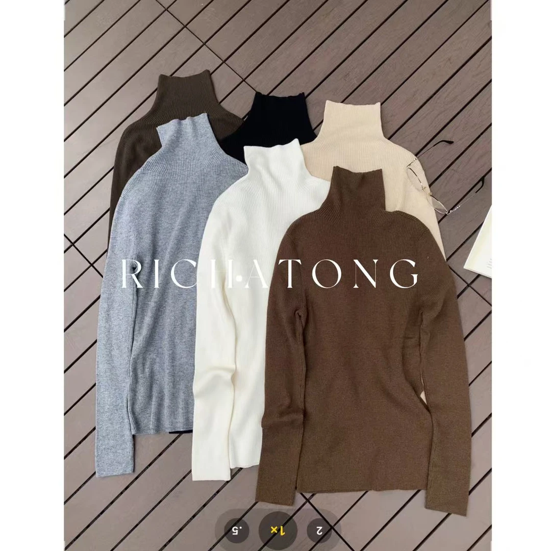 atong/阿彤-【小蛋卷】-2025 韩代款高领针织羊毛毛衣0914-24