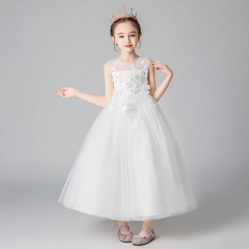 女童公主裙夏季洋气儿童婚纱礼服裙长裙中大童装背心生日裙韩版