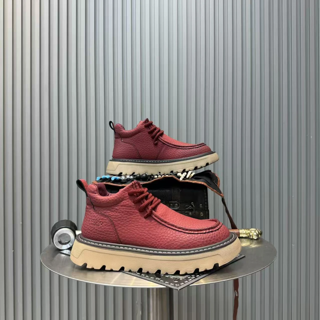 纯色休闲鞋百搭舒适单鞋棉鞋马丁靴朋克风休闲男士男鞋冬季秋冬