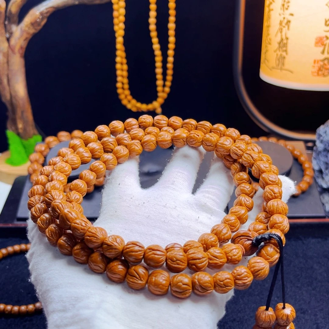 【***心桃核吊坠野生桃核