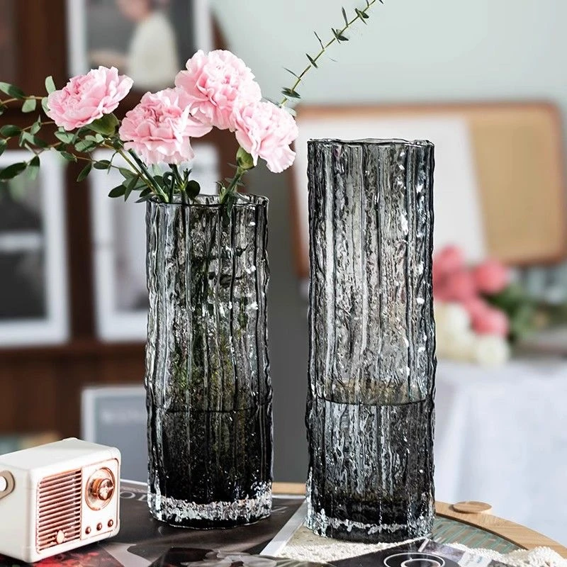 花瓶摆件客厅插花玻璃大号透明轻奢高级水养百合水培绿植鲜花yw