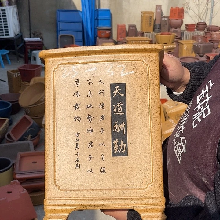 紫砂花盆紫色的小