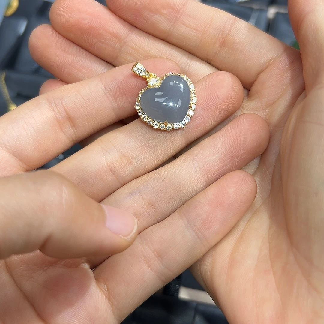 和田玉银S925镶嵌颈饰爱***儿