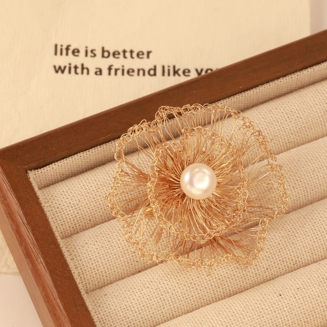 铜合金亚克力胸针 铜合金[昔日之花]胸针Y605复古优雅