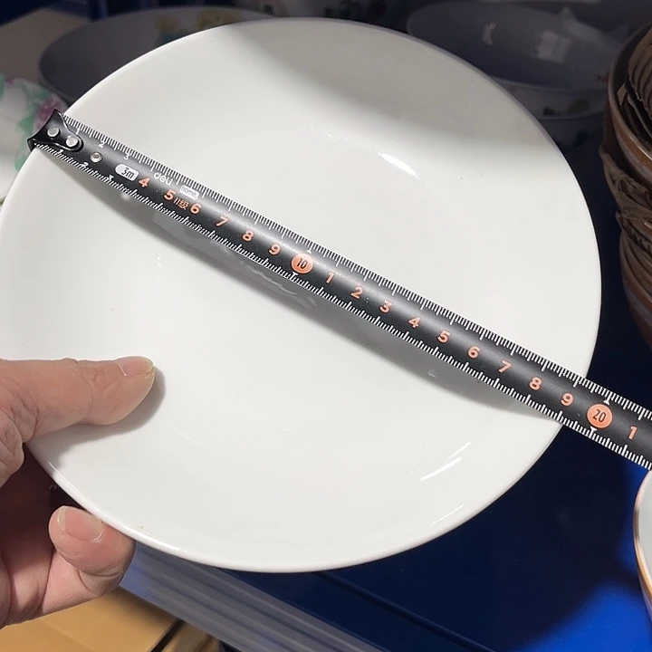 醴陵釉下五彩官窑瓷器19厘米纯白窝盘80年代