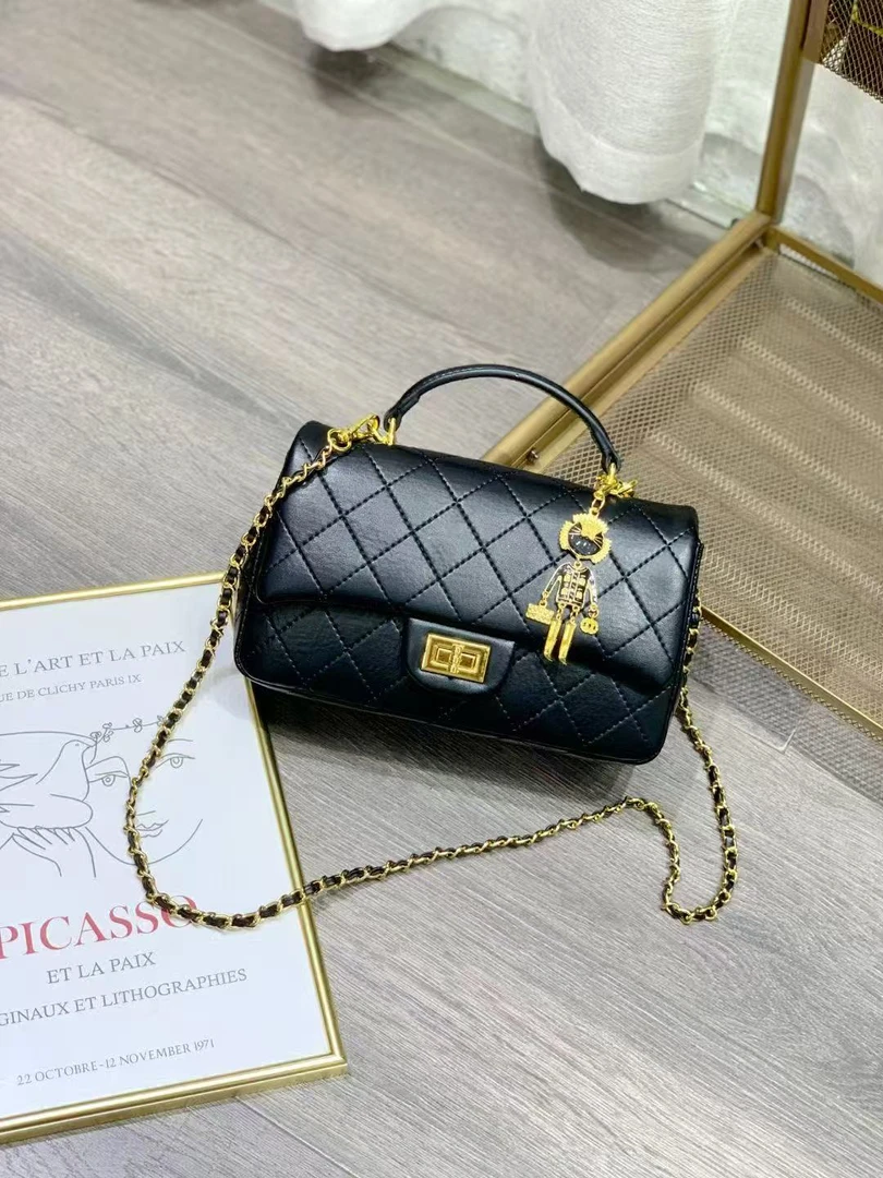 92429#黑色【尺寸：长20宽6.5高12】潮流轻奢百搭时尚女士单肩包