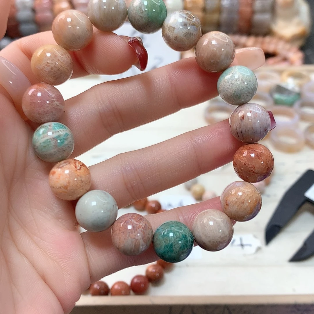 硅化珊瑚（珊瑚玉）手链未镶嵌天***?866