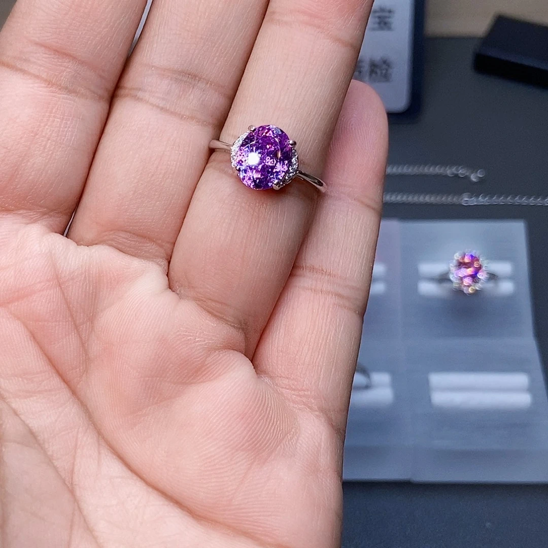 碧玺银S925镶嵌戒指