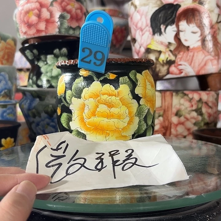 景德镇手绘花盆 满38包邮