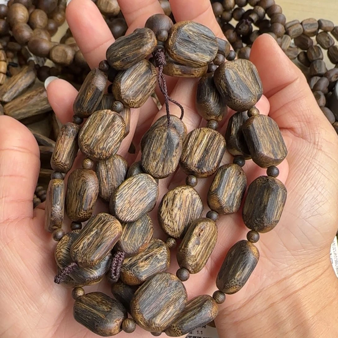 沉香手串金沙叶多样性发货一条卡16-53克