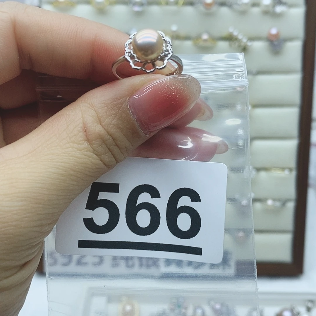 淡水珍珠戒指银S925镶嵌566