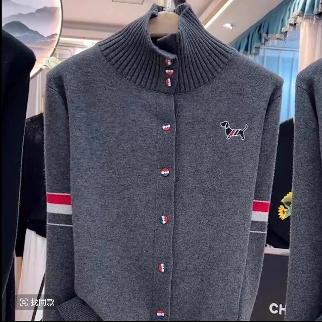 [高级灰-腊肠狗]潮牌春秋时尚减龄针织衫开衫毛衣外套