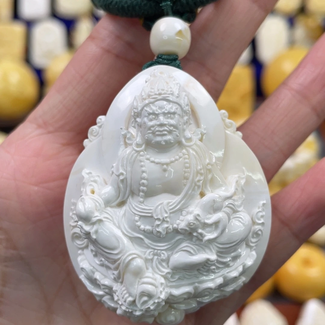 未镶嵌蜜蜡裸石琥珀蜜蜡黄财神吊坠