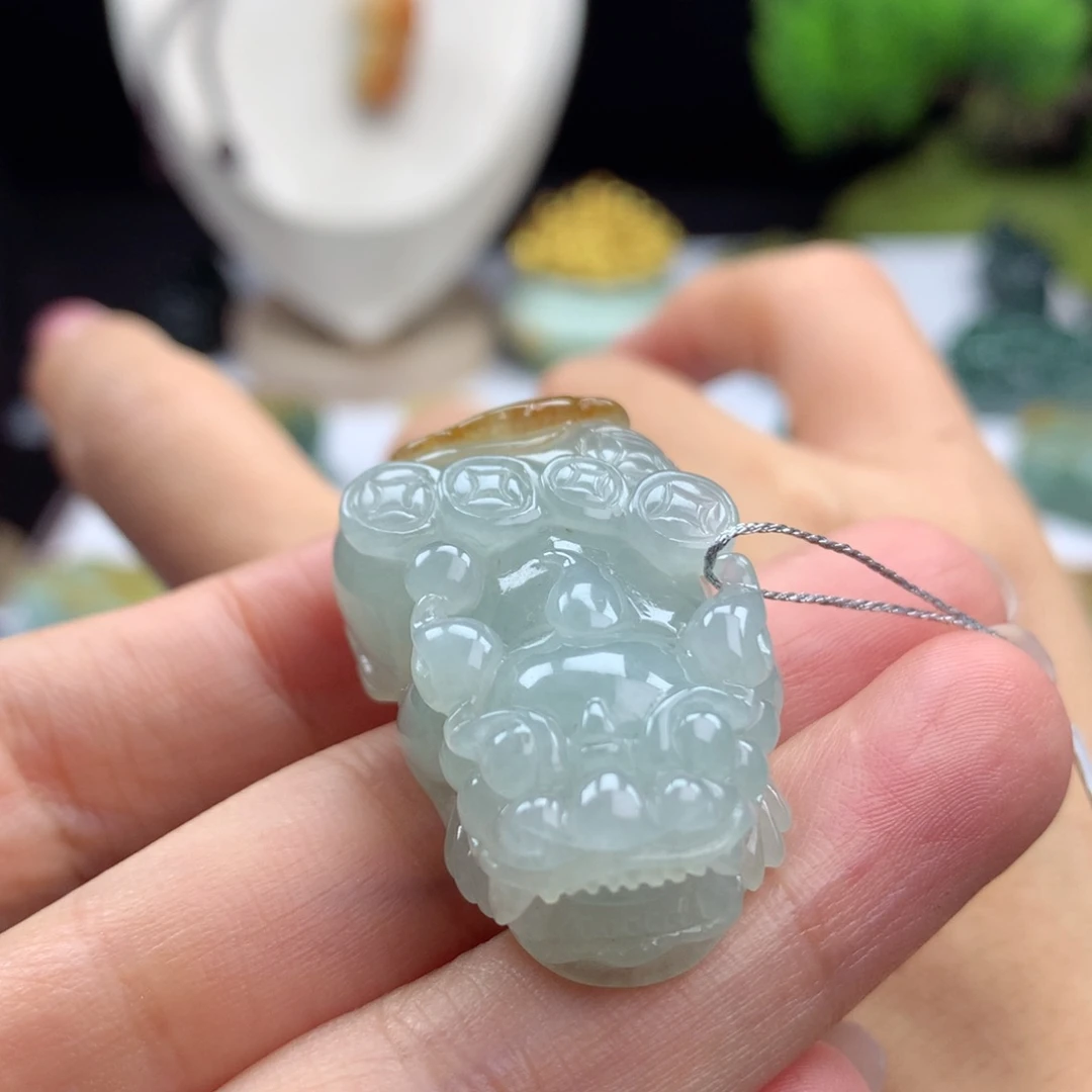 翡翠未镶嵌颈饰A3 大肚金钱翡翠貔貅