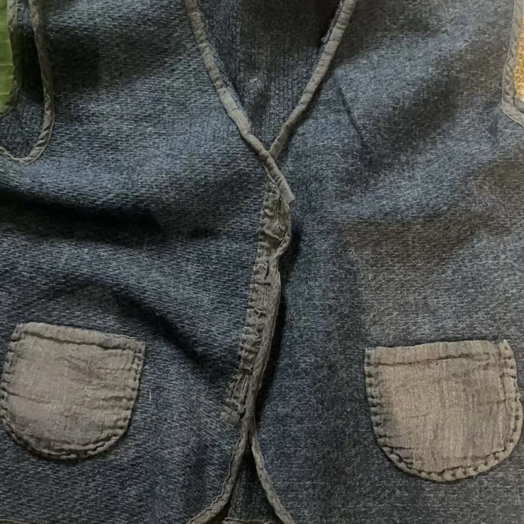 阿九 羊毛线织物亚麻马甲