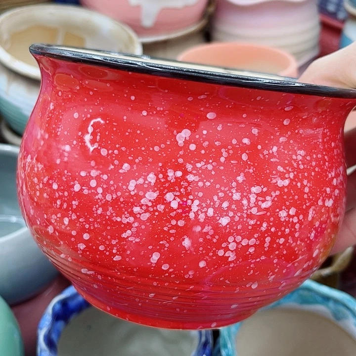 多肉绿植陶瓷花盆9.9包邮，有孔