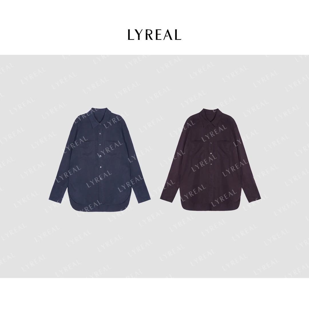 LYREAL 天丝亚麻混纺188G定染颜色双口袋衬衫 03TP065