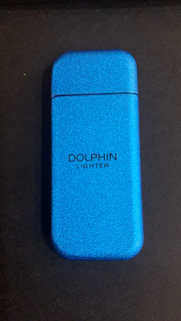 【 HY076磨砂蓝】海豚超薄迷你男女潮砂轮创意充气打火机明火