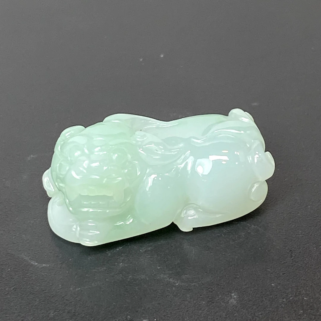 RX3天然缅甸A货翡翠绿胶貔貅/018688/北京中保拍卖